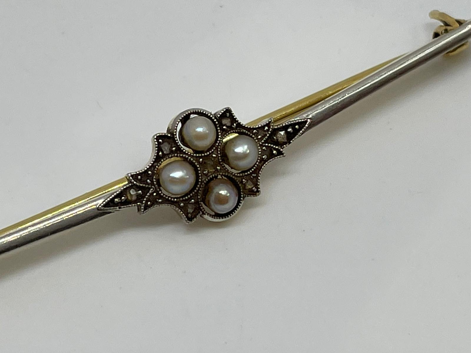 18ct pearl and diamond brooch - Image 2 of 2