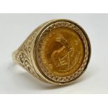 9ct Krugerrand ring