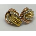 9ct tricolour gold earrings