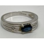 9ct white gold sapphire and diamond ring