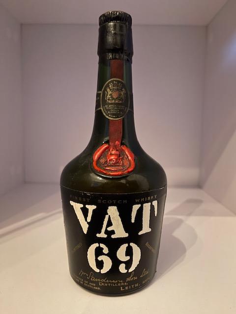 Vintage bottle of VAT 69 whisky