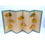 Oriental five fold six panel table screen