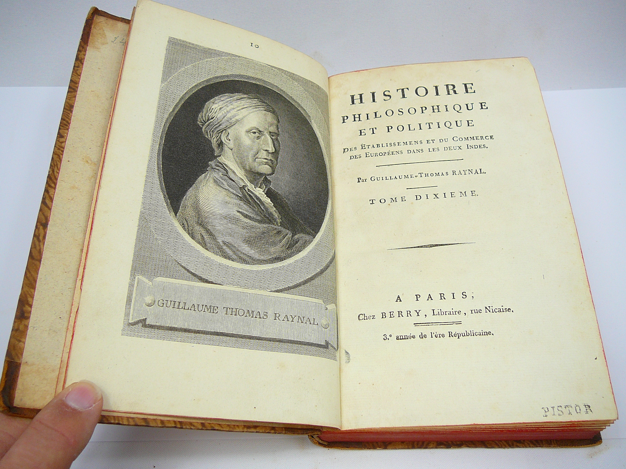 Set of 11 18th Century Histoire Philosophique et Politique by P Raynal - Image 53 of 55