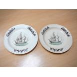 Pair of transfer printed dishes