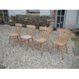 Set of lathe back kitchen chairs