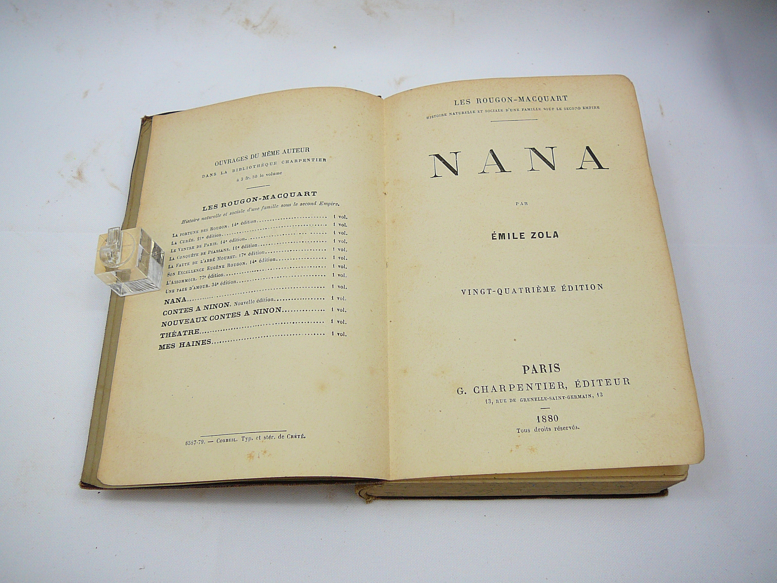 19th Century copy of L'Assommoir and 1880 copy of Nana by Emile Zola - Image 4 of 7