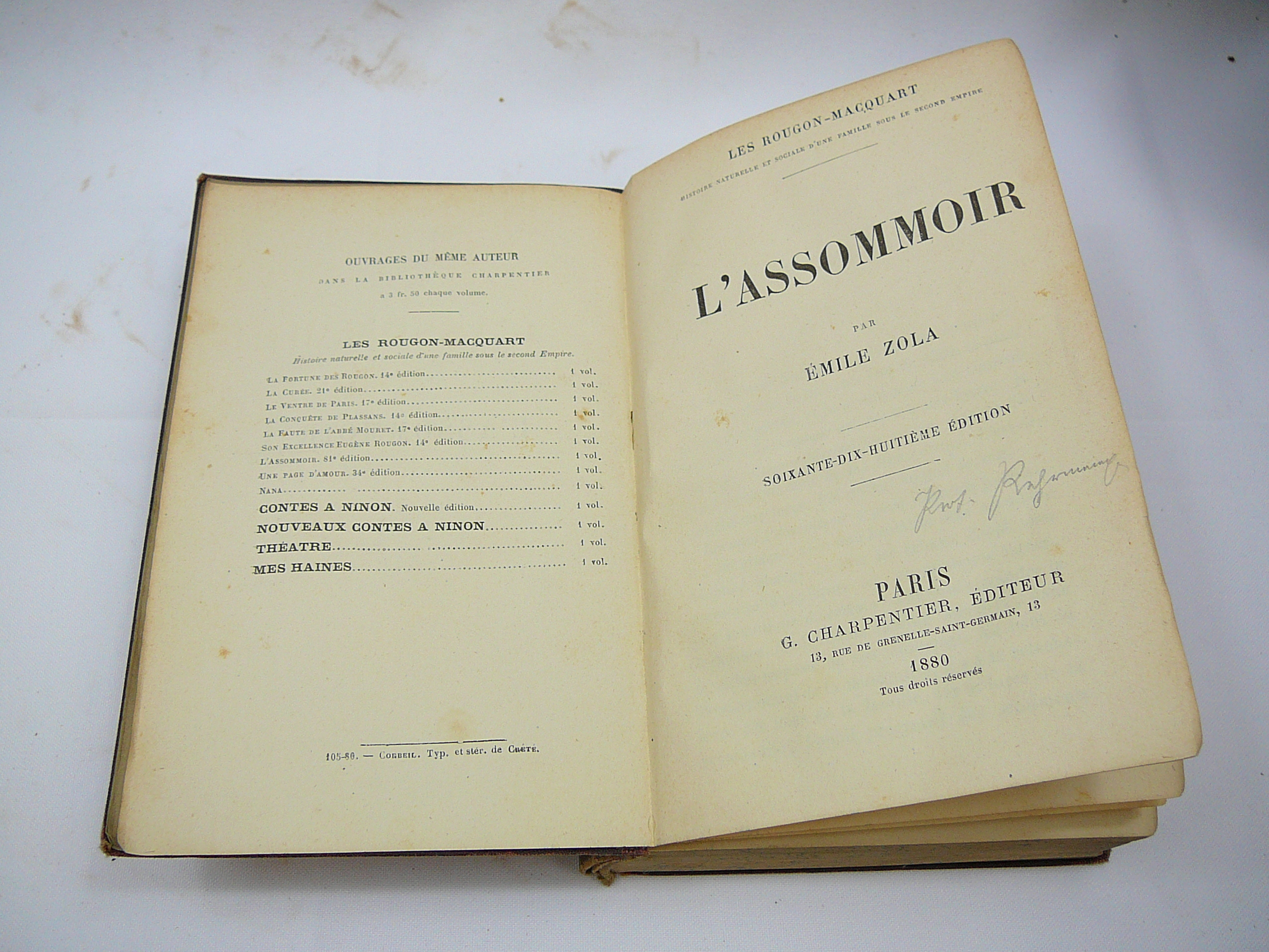 19th Century copy of L'Assommoir and 1880 copy of Nana by Emile Zola - Image 7 of 7