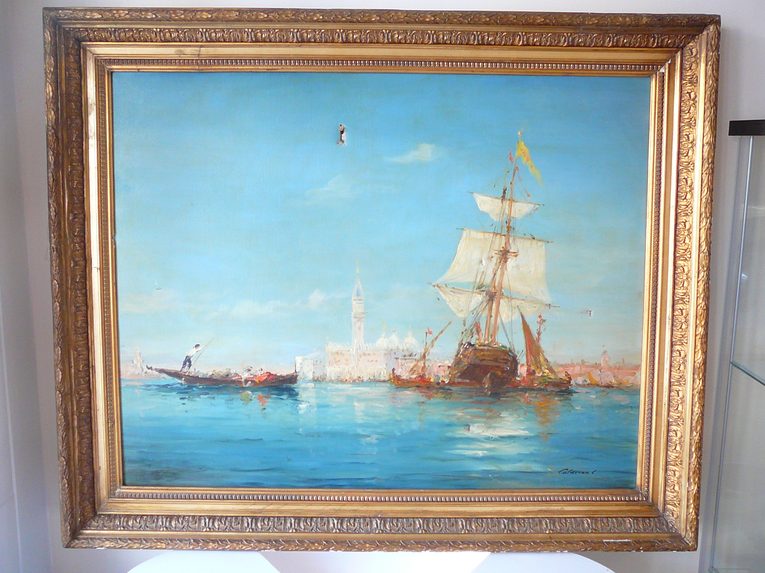 Charles Clement Calderon. Framed oil on canvas