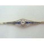 18ct gold and platinum sapphire and diamond bracelet