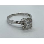 9ct white gold CZ ring