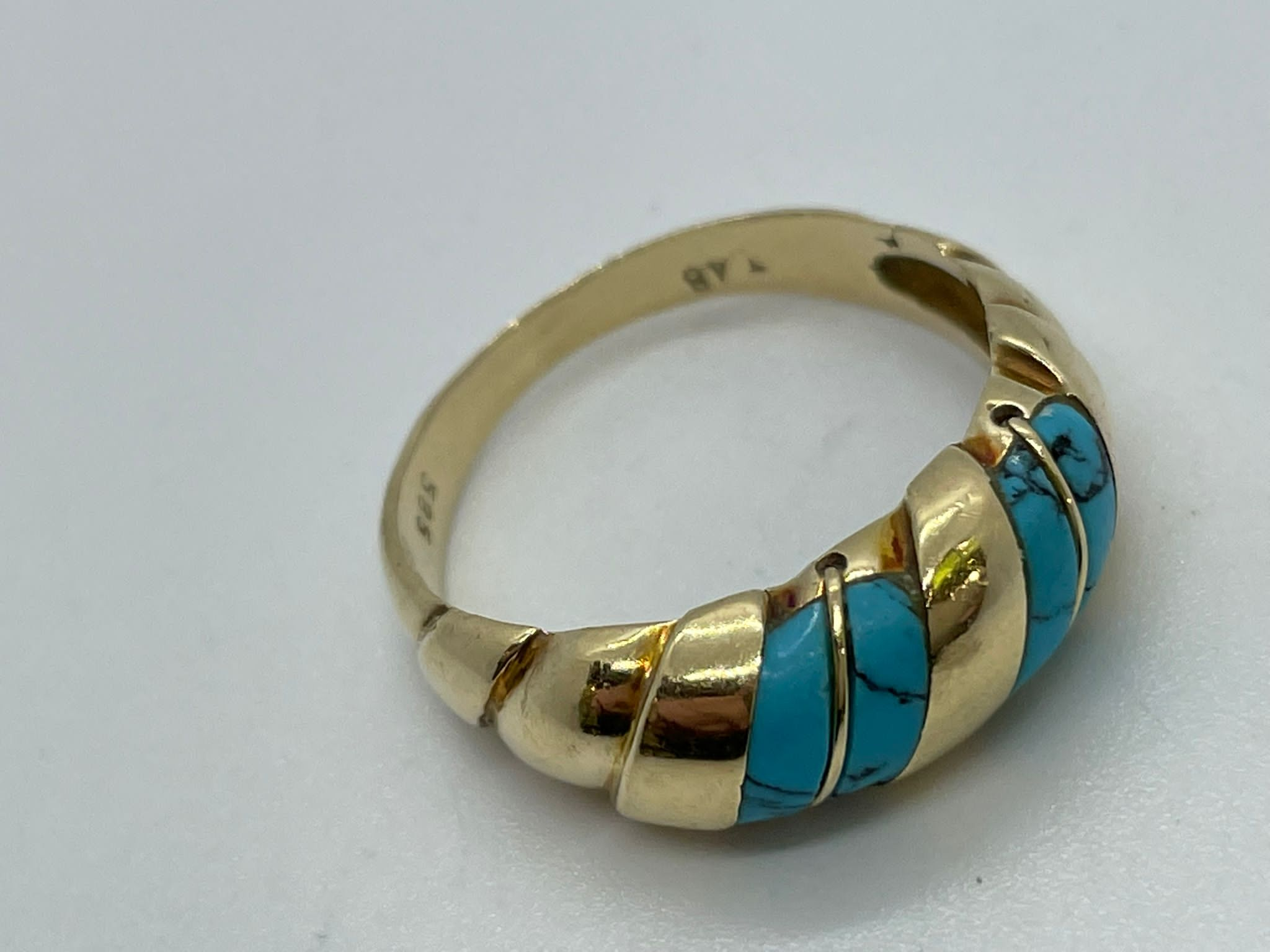 14ct gold turquoise ring - Image 2 of 3