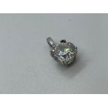 9ct white gold CZ pendant