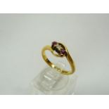 18ct gold diamond and ruby ring