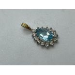 9ct gold topaz and CZ pendant