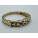 9ct gold tanzanite and diamond ring