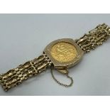 9ct gold sovereign bracelet