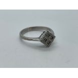 9ct un rhodiumed white gold diamond ring