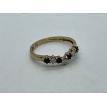 9ct gold sapphire and CZ ring