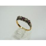 18ct gold diamond and ruby ring