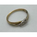 9ct gold and white gold diamond ring