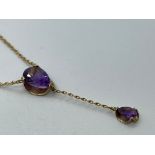 9ct gold amethyst necklace