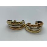 9ct three colour earrings