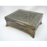 Cast white metal vintage casket