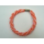 Pink coral bracelet