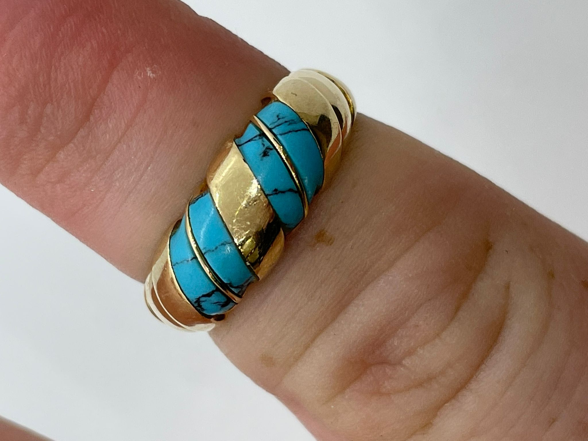 14ct gold turquoise ring - Image 3 of 3