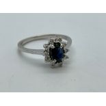 14ct white gold sapphire and diamond ring