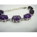 Amethyst cabouchon bracelet