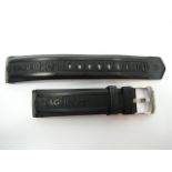 Tag Heuer black rubber two piece strap 20mm