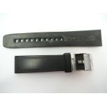 Breitling black rubber two piece strap. 20mm