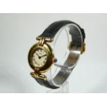 Ladies Silver Gilt Cartier Wrist Watch