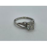9ct in rhodiumed white gold CZ ring