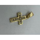 9ct gold CZ cross