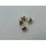 9ct gold ruby earrings