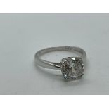 9ct white gold CZ ring