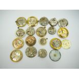 18 assorted gents watch movements