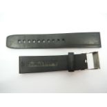Breitling black rubber two piece strap. 20mm