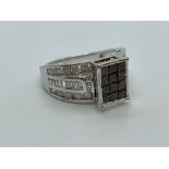 9ct white gold diamond and coffee diamond ring