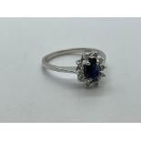 14ct white gold sapphire and diamond ring
