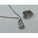 Sterling silver pendant and earring set