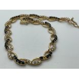 9ct gold sapphire and CZ bracelet
