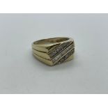 9ct gold diamond signet ring