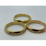 18ct gold and rose gold stacker rings