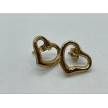 9ct gold heart earrings