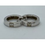 18ct white gold hoop earrings