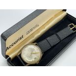 9ct gold Accurist watch movement