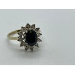 9ct gold sapphire and diamond ring